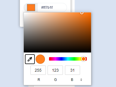 Palette de couleurs hexa