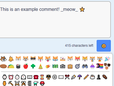 Selector de emoji en comentarios