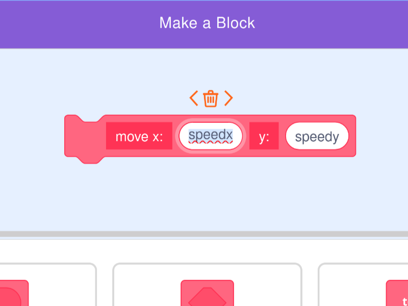 Rearrangeable custom block inputs