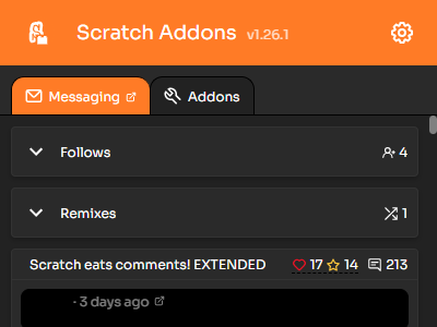 Mensagens do Scratch