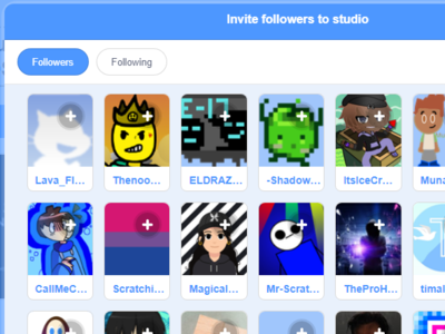 Browse followers button in studios