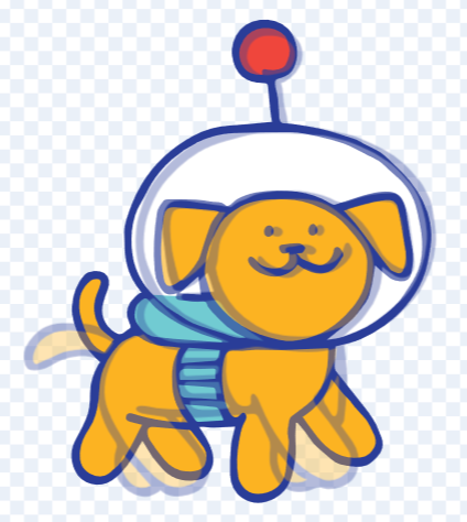 Dog inside costume editor with Onion Skinning enabled. Credit to Scratch sprite library.